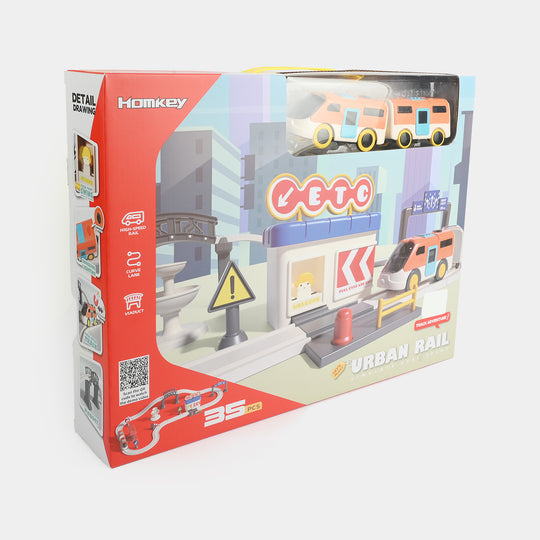 Urban Rail Simulate Real Scene Track Playset | 35PCs