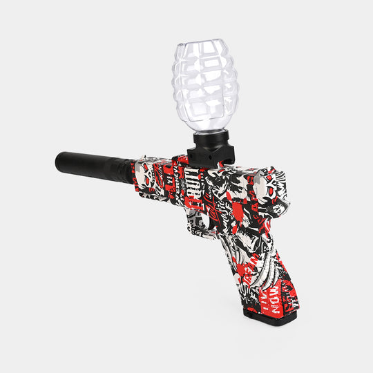 Kids High Speed Gel Ball Blaster Gun with Silencer – Red/Black