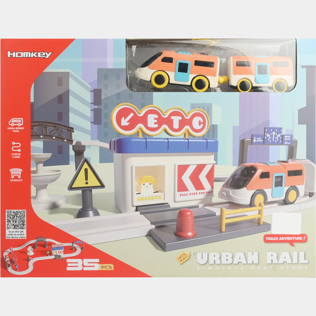 Urban Rail Simulate Real Scene Track Playset | 35PCs