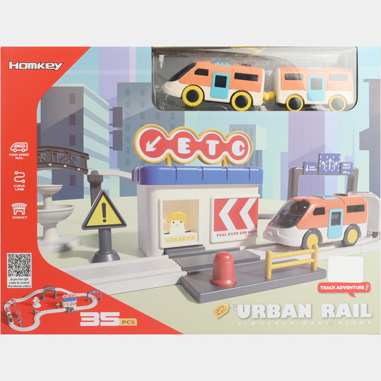 Urban Rail Simulate Real Scene Track Playset | 35PCs