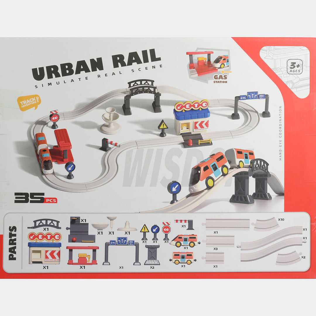 Urban Rail Simulate Real Scene Track Playset | 35PCs
