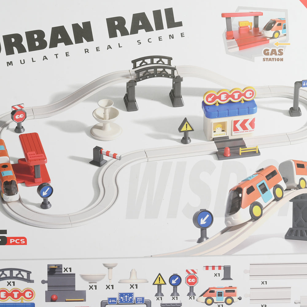 Urban Rail Simulate Real Scene Track Playset | 35PCs