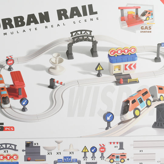 Urban Rail Simulate Real Scene Track Playset | 35PCs