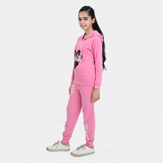 Girls Cotton Terry 2 Piece Suit -Sachet Pink