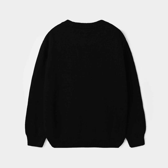 Girls Cotton Sweater Stars-BLACK