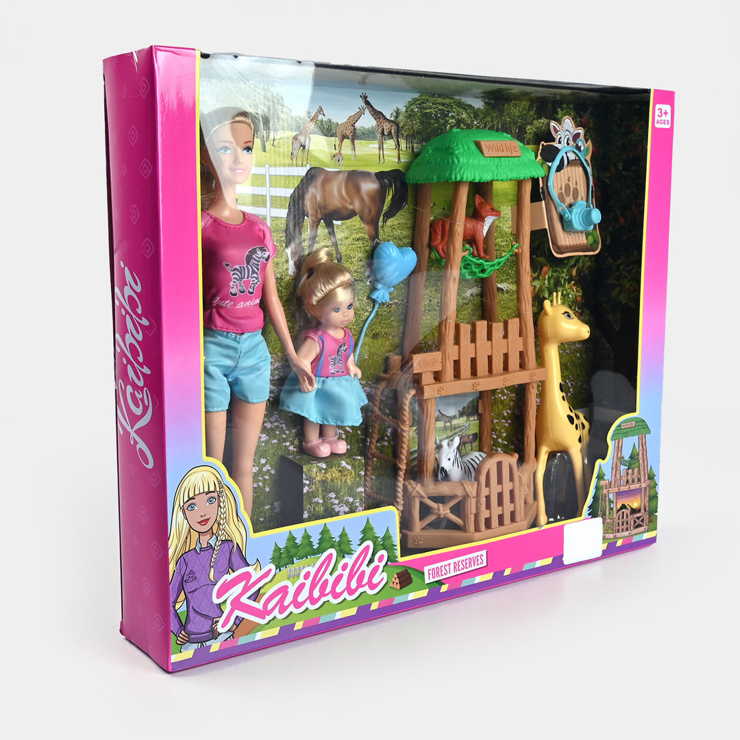 Doll Set With Pets For Girls