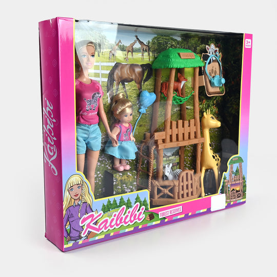 Doll Set With Pets For Girls