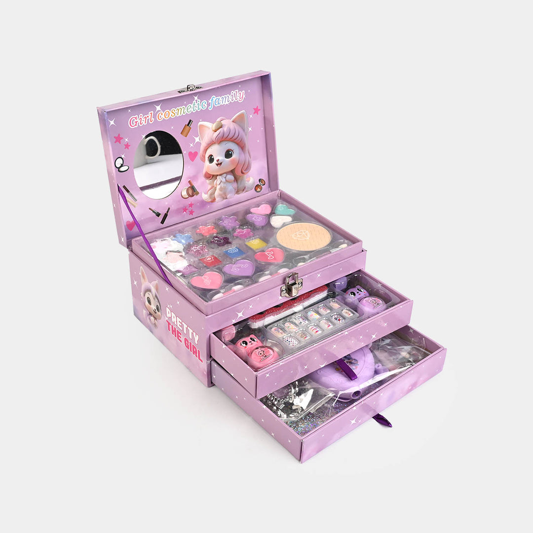 Girls Cosmetic Family Storage Box Nail Art Makeup Set