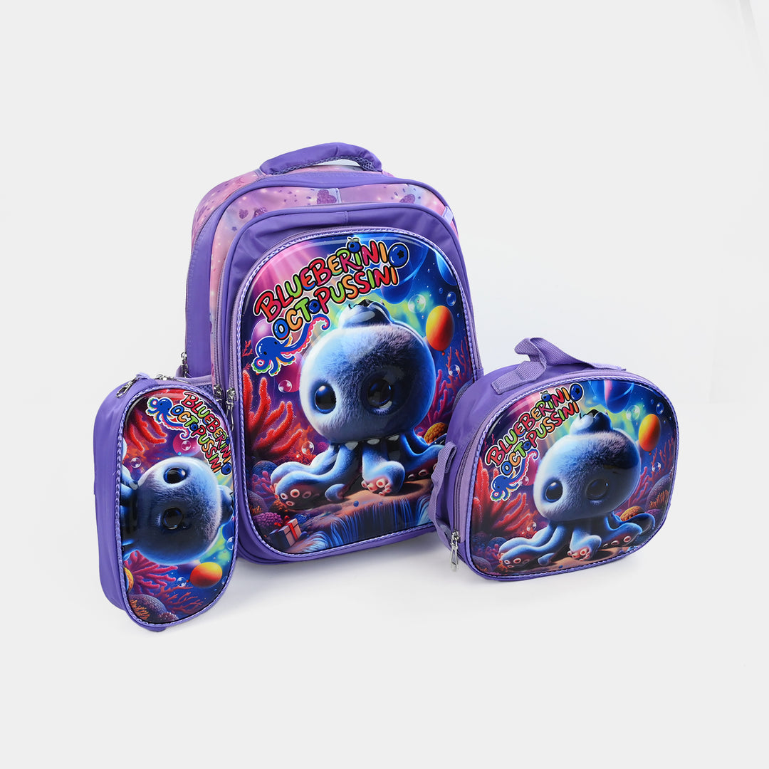 16" 3D Embossed School Bag Set | Grade 1-4