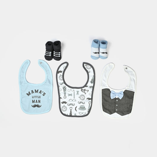 Baby Bibs & Booties Set | 5 Pcs