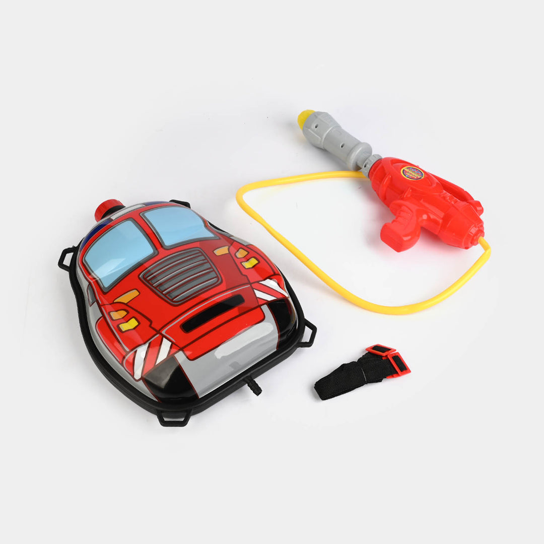 Kids Fire Truck Backpack Water Blaster Gun Toy