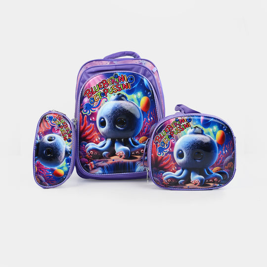 16" 3D Embossed School Bag Set | Grade 1-4