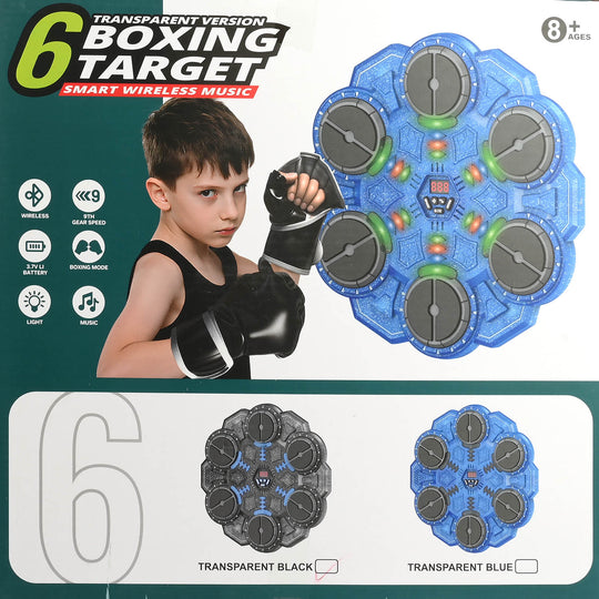6-Target Transparent Music Boxing Machine with Gloves