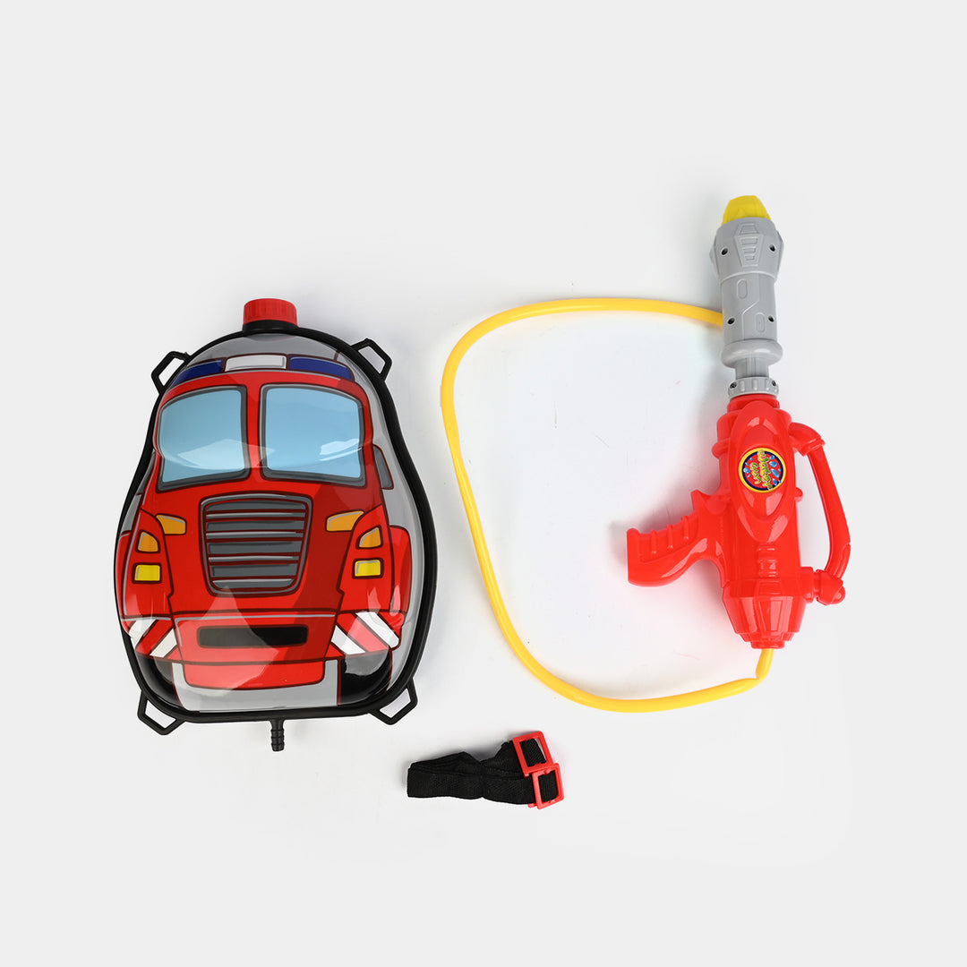 Kids Fire Truck Backpack Water Blaster Gun Toy
