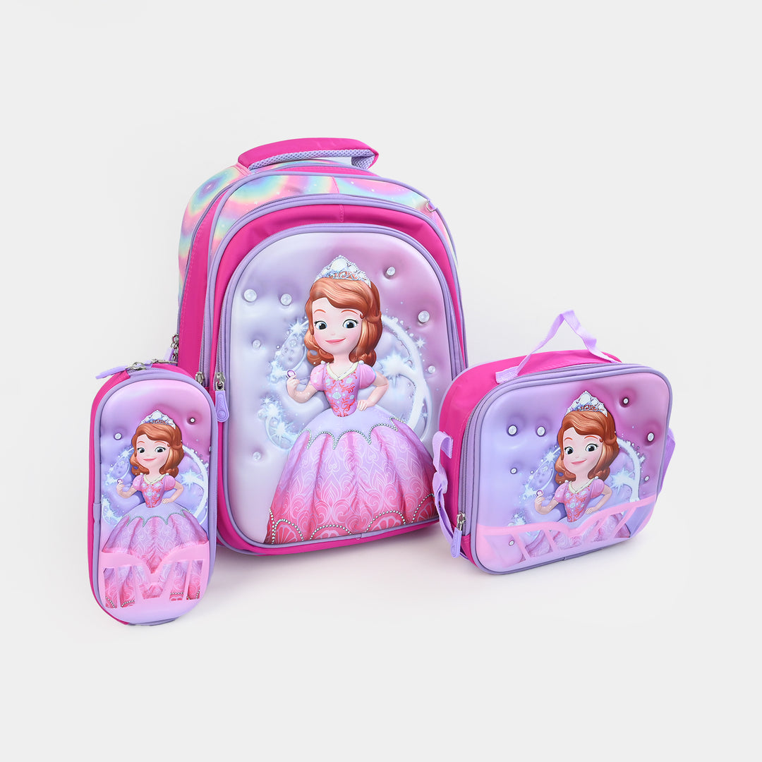 16" 3D Embossed School Bag Set | Grade 1-4