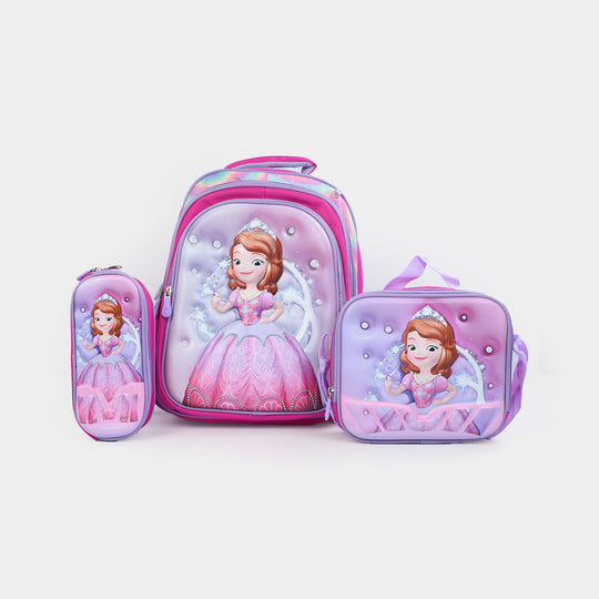 16" 3D Embossed School Bag Set | Grade 1-4