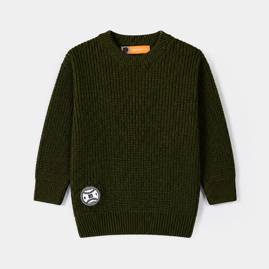 Boys Acrylic Sweater-Sports League-Green