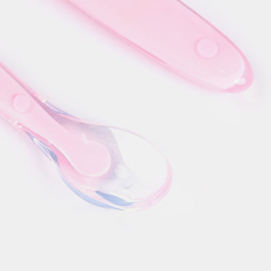 Baby Silicon Spoon 2PCs | Pink