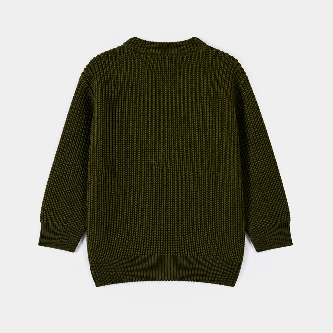 Boys Acrylic Sweater-Sports League-Green