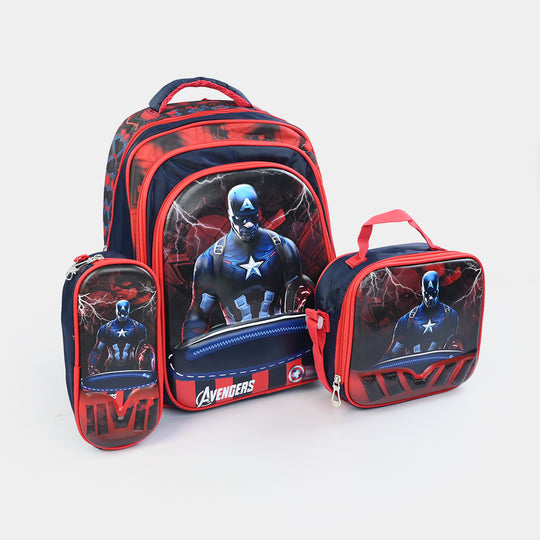 16" 3D Embossed School Bag Set | Grade 1-4