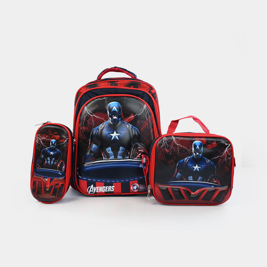 16" 3D Embossed School Bag Set | Grade 1-4