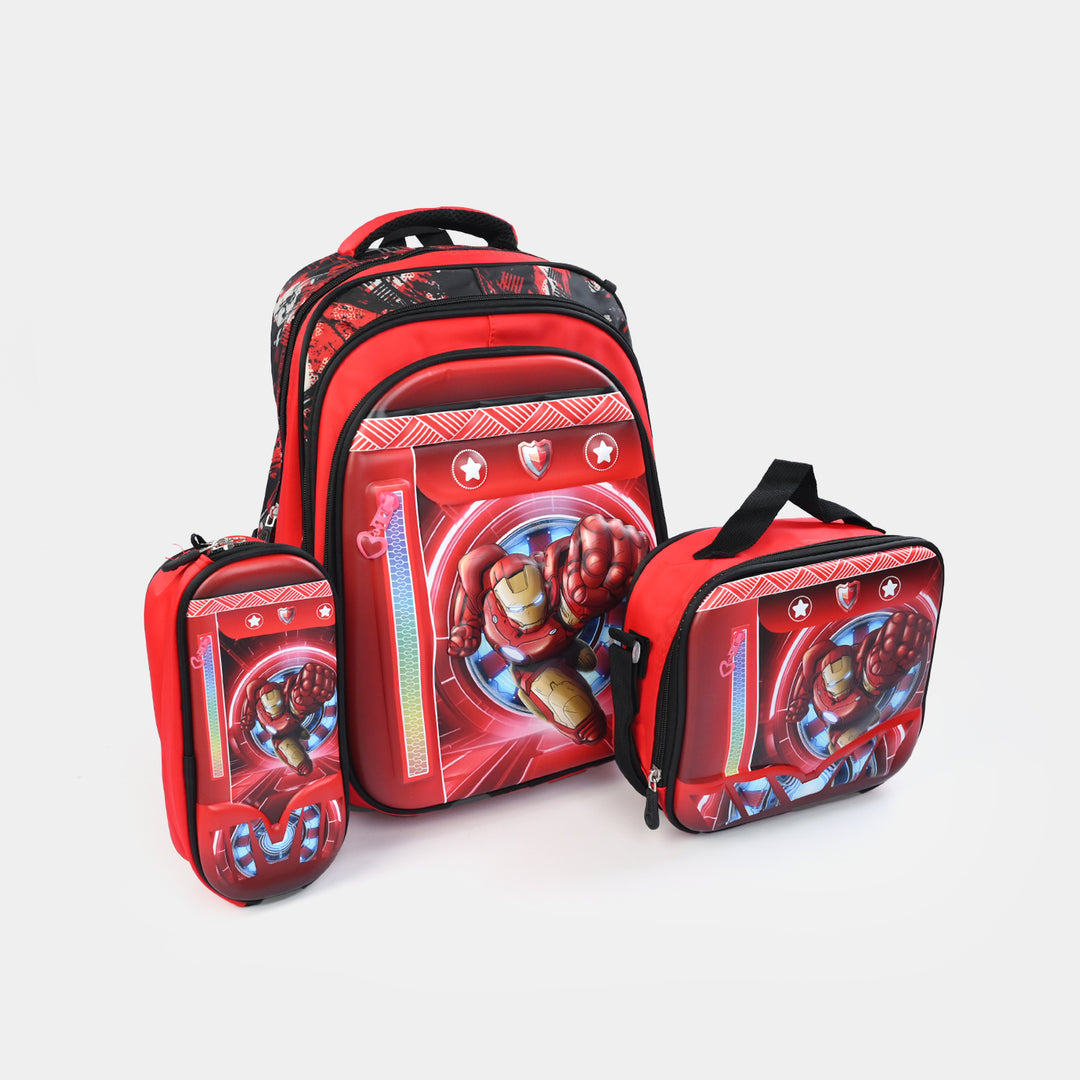 16" 3D Embossed School Bag Set | Grade 1-4