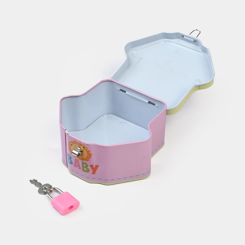 Metal Coin/Money Box with Lock For Kids