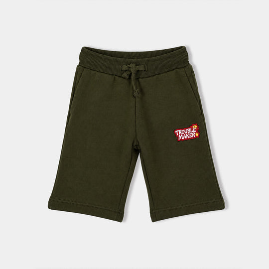 Infant Boys Fleece Pyjama Trouble Maker-Kmbu.Green