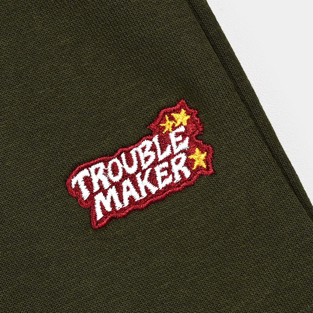 Infant Boys Fleece Pyjama Trouble Maker-Kmbu.Green