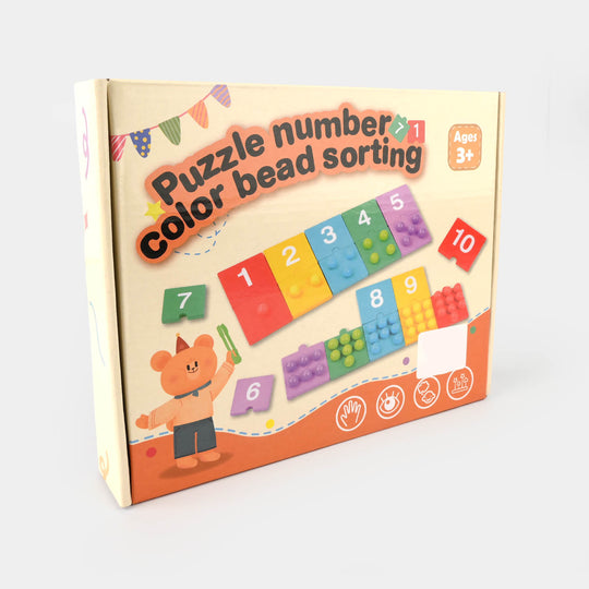 Puzzle Number Color Bead Sorting Game for kids