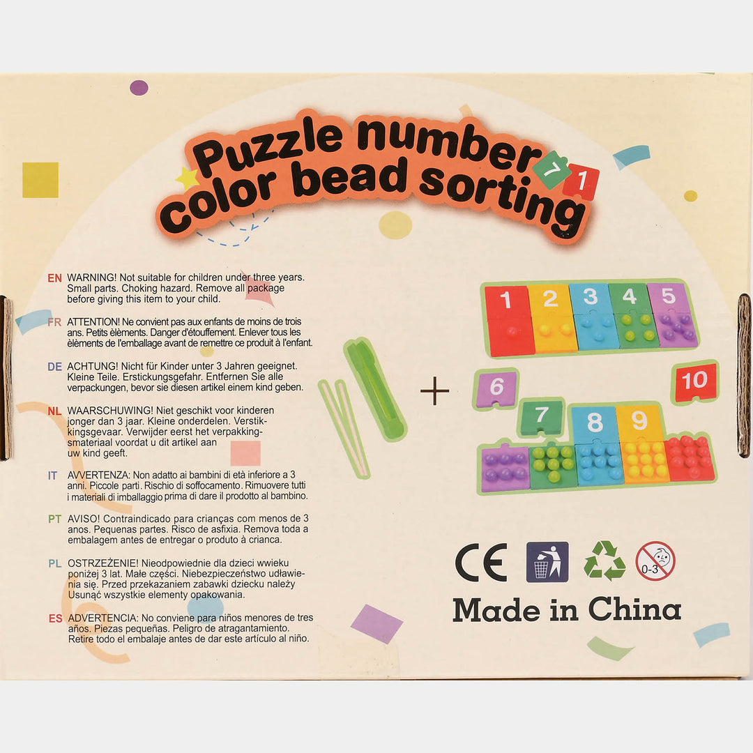 Puzzle Number Color Bead Sorting Game for kids