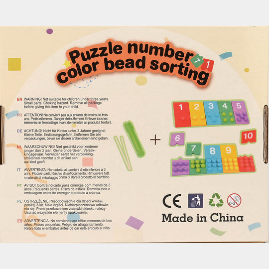 Puzzle Number Color Bead Sorting Game for kids