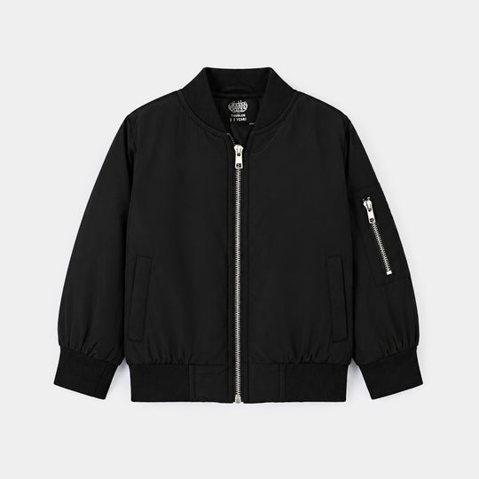 Boys Quilted Jacket Black Nickel