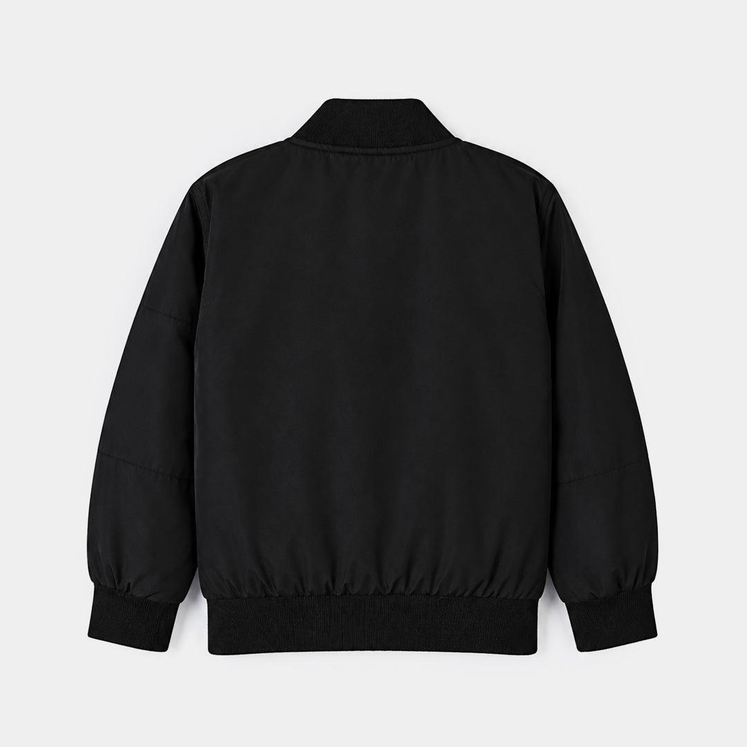 Boys Quilted Jacket Black Nickel