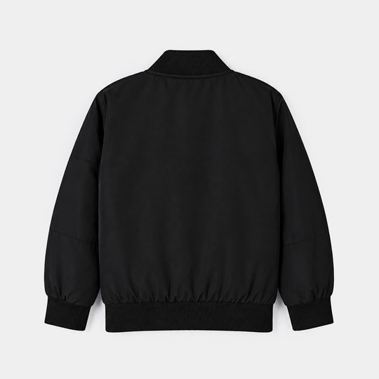 Boys Quilted Jacket Black Nickel