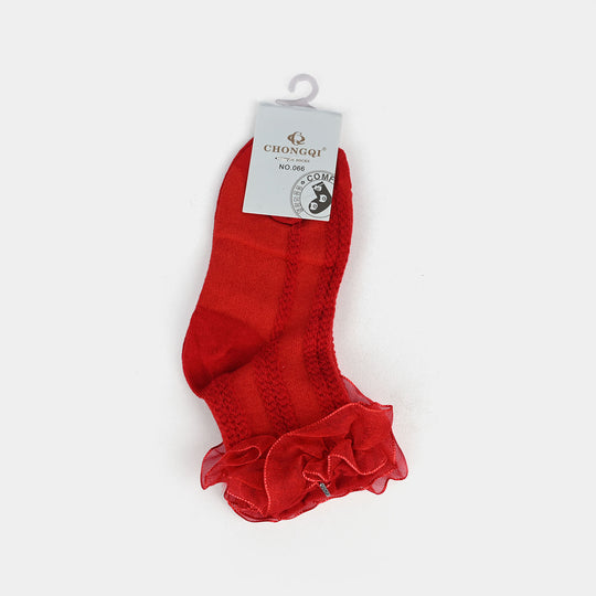 Girls Frill Socks | Red