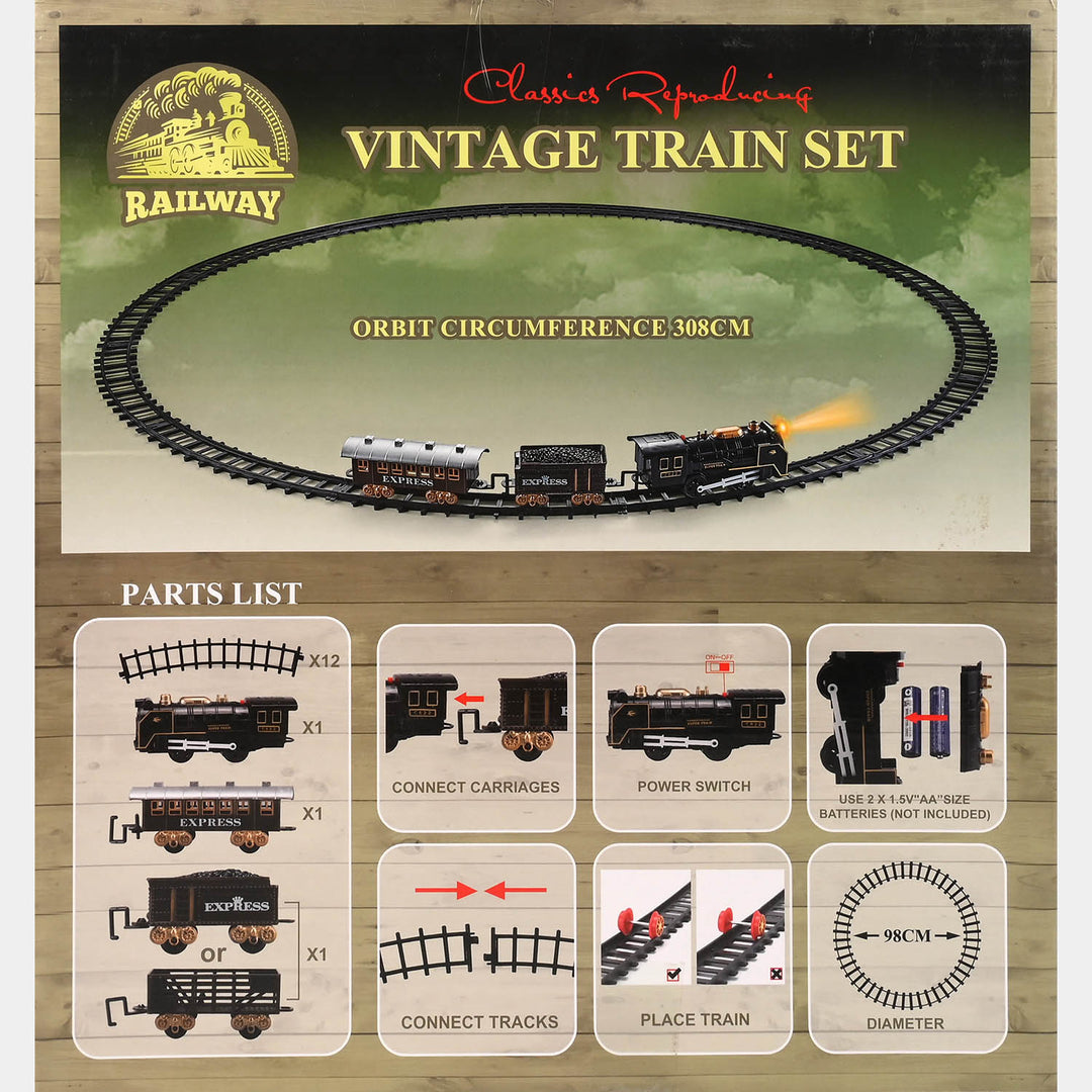 Vintage Classical Train Track with Light & Music