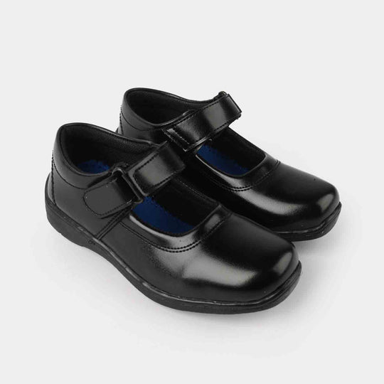 Girls School Shoes TS-11A-BLACK
