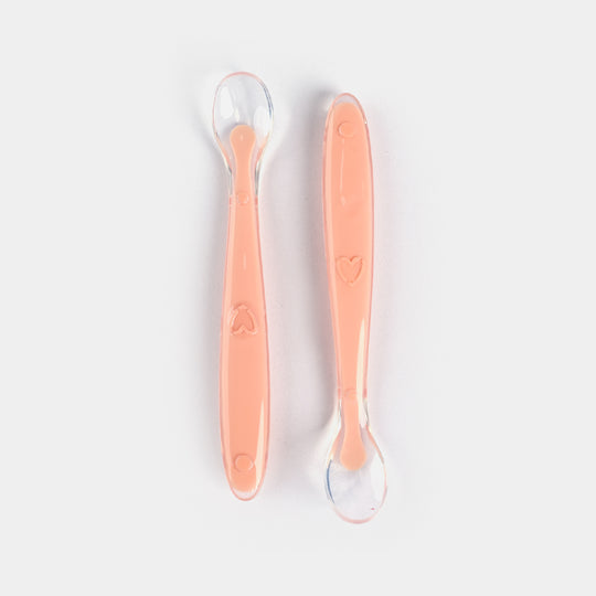 Baby Silicon Spoon 2PCs | Peach