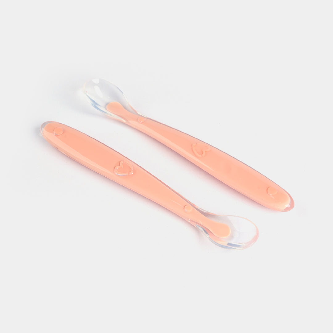 Baby Silicon Spoon 2PCs | Peach