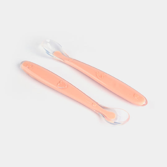 Baby Silicon Spoon 2PCs | Peach