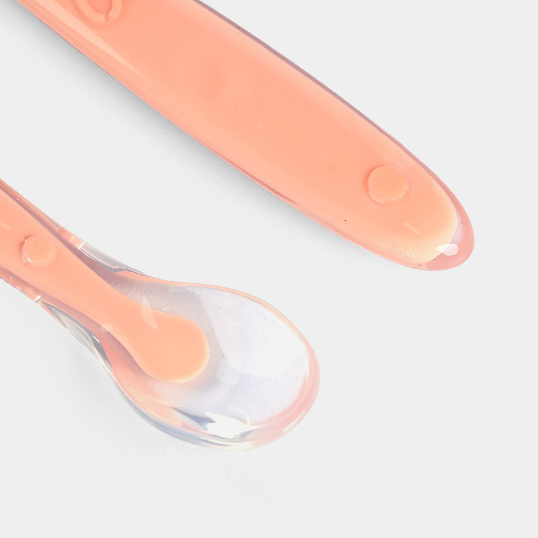 Baby Silicon Spoon 2PCs | Peach