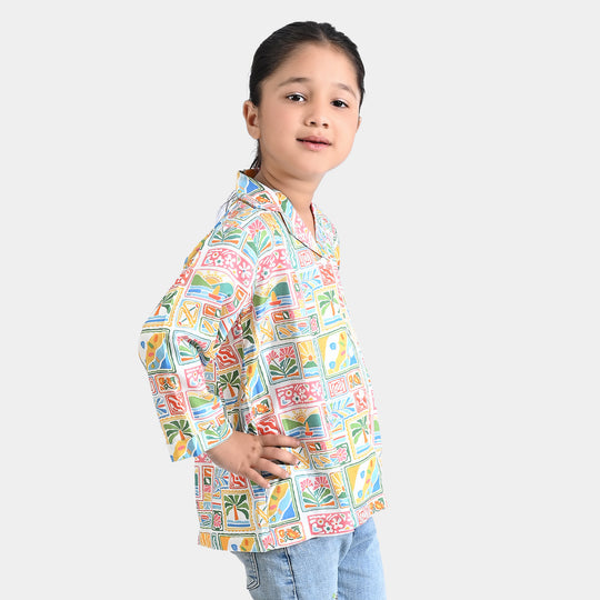 Girls Viscose Casual Top Sunny Day-Multi