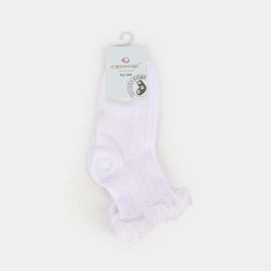 Girls Frill Socks | White
