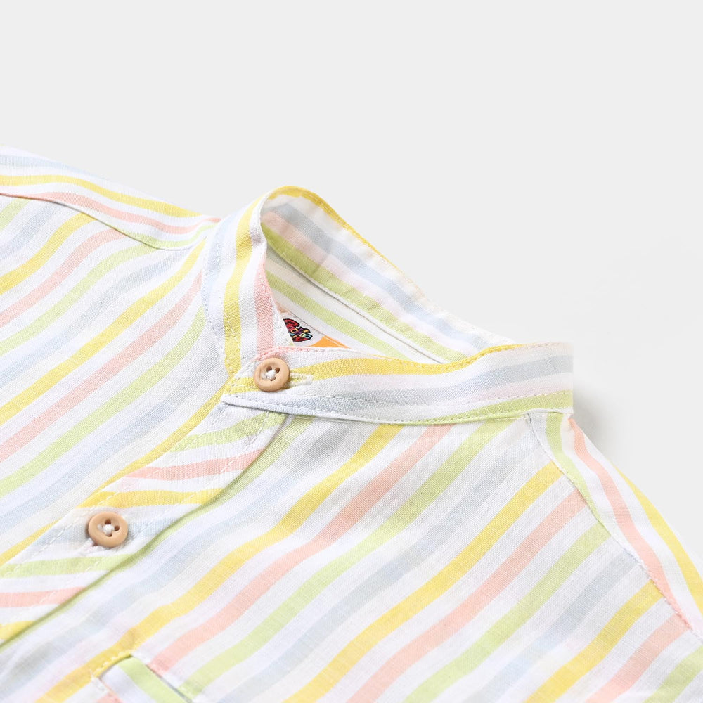 Boys Yarn Dyed Casual Shirt H/S- Stripe