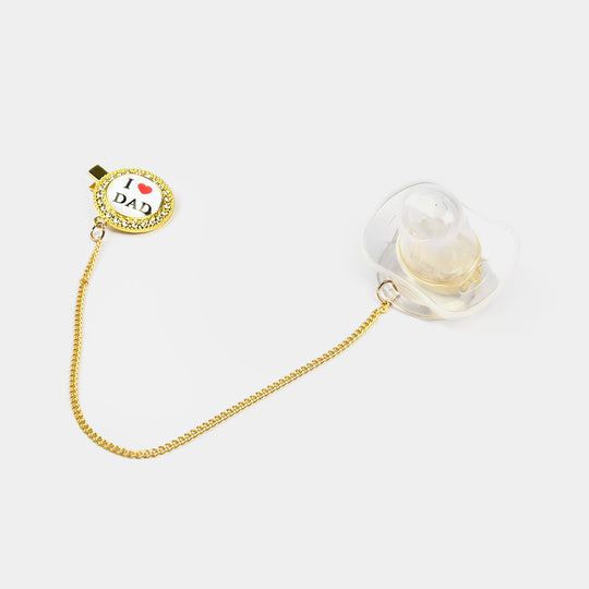 Luxury Golden Pacifier Clip & Holder Chain