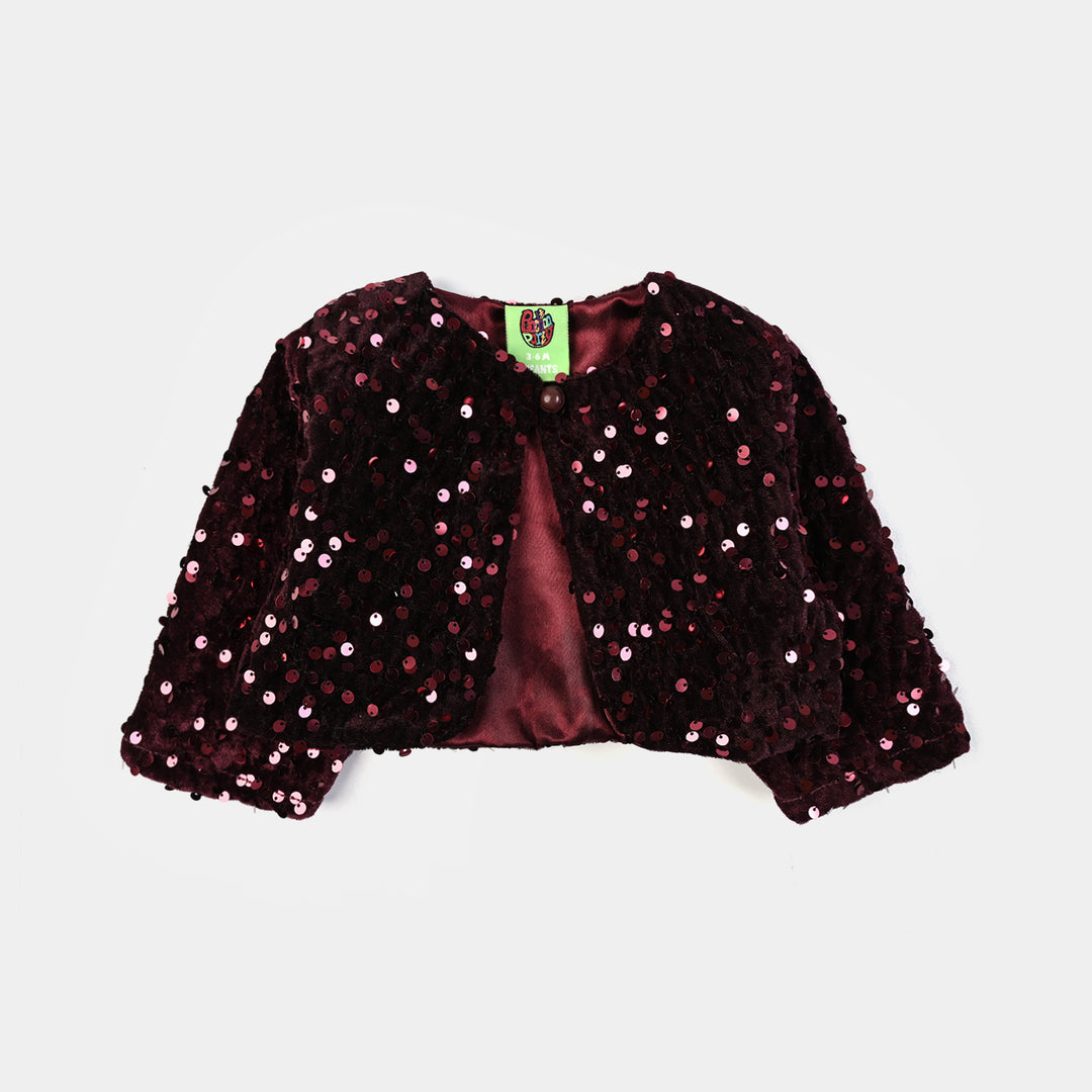 Infant Girls Velvet Bolero Party (Maroon)