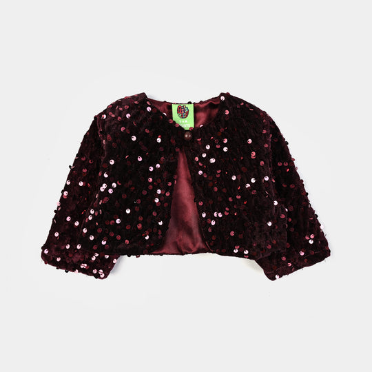 Infant Girls Velvet Bolero Party (Maroon)