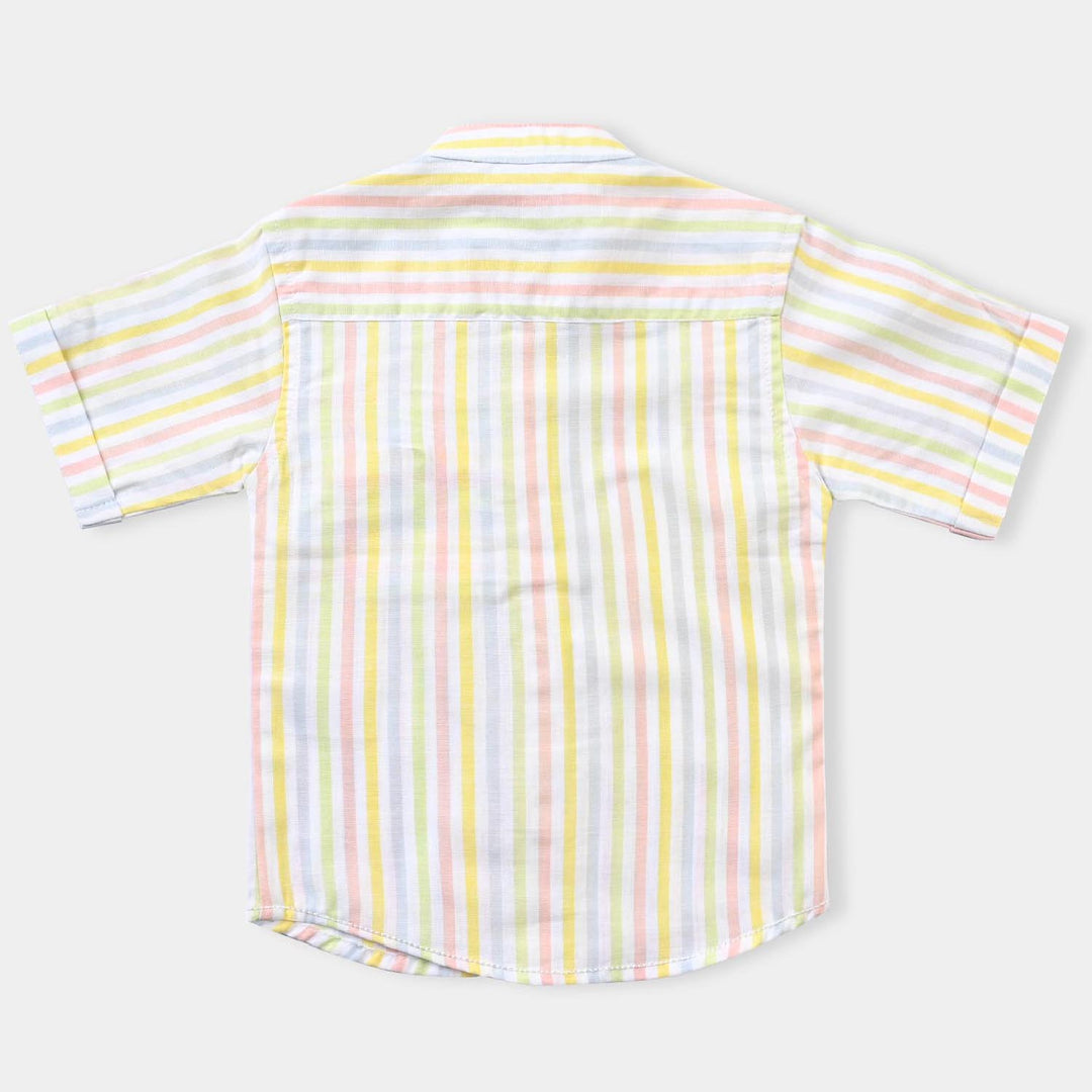 Boys Yarn Dyed Casual Shirt H/S- Stripe