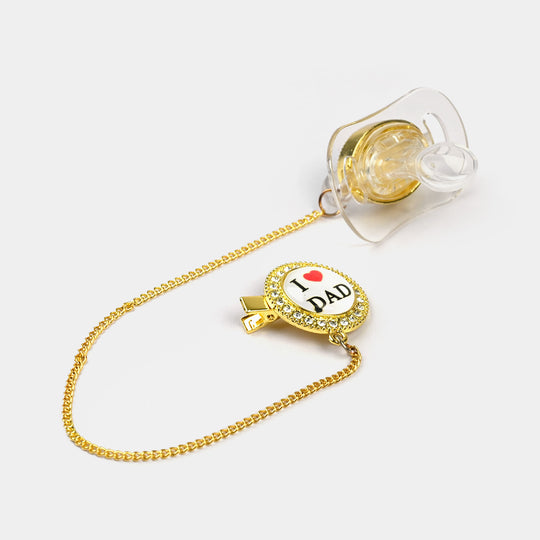 Luxury Golden Pacifier Clip & Holder Chain